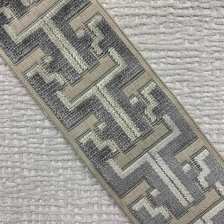 Banks Tape Gray by Magnolia Trim - 31Poly/58Ray/11Lin China Horizontal: and Vertical: 3.5 - Fabric Carolina -