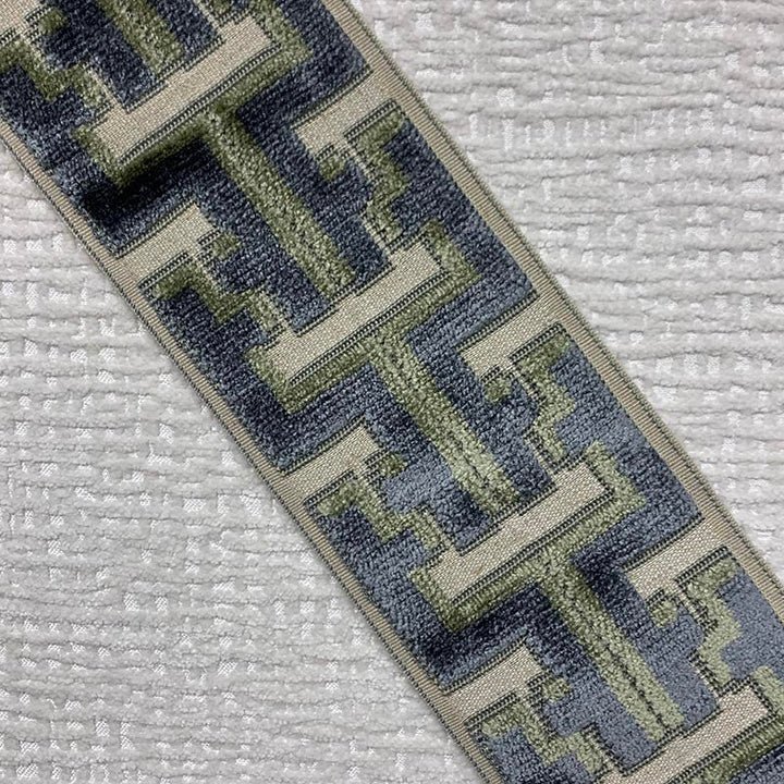Banks Tape Lemongrass by Magnolia Designer Trim - 31Poly/58Ray/11Lin China Horizontal: and Vertical: 3.5 - Swanky Fabrics -