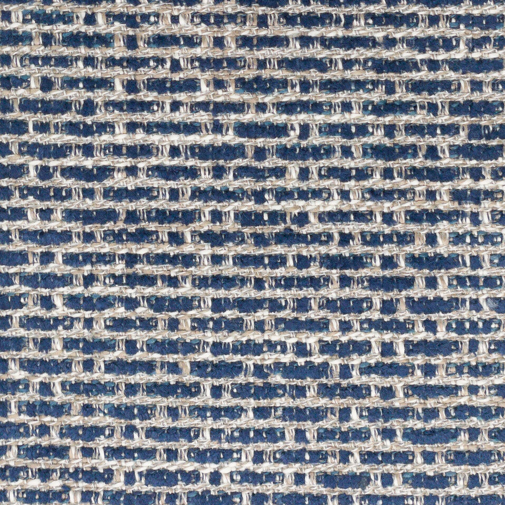 Barnett 1 Navy by Stout Designer Fabric LIVING IS EASY LAKE/OCEAN 52%SVI 29%UV 11%COT 8%POL USA Horizontal: 0.875 and Vertical: 0.500 57.5 in - Swanky Fabrics -