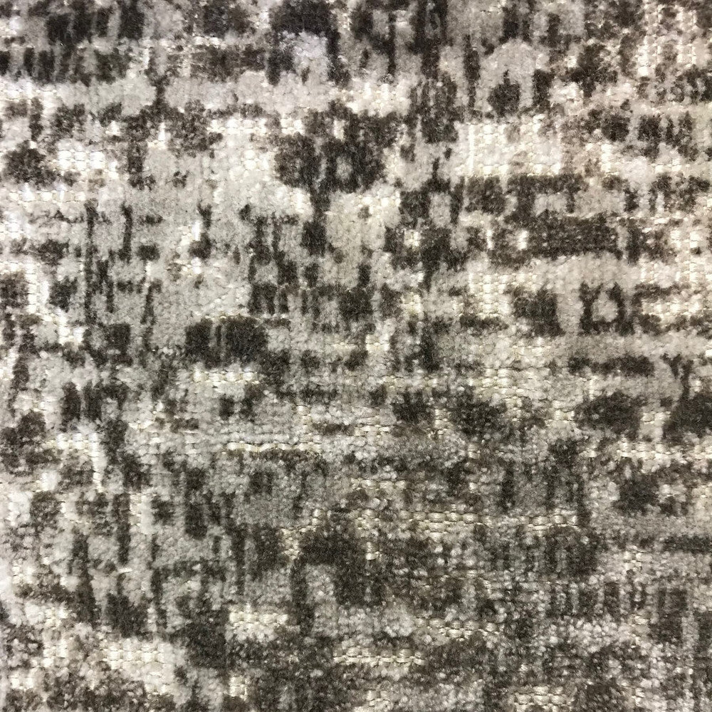 Bathsheba 3 Granite by Stout Designer Fabric Right On Trend Cut Velvets 56% Polyester 44% Spun Viscose INDIA FLAME RETARDANT-U.F.A.C. CLASS 1 (OR A) FLAME RETARDANT-N.F.P.A. 260A CLASS 1 CATB 117-2013 WYZENBEEK 50 000 DOUBLE RUB WEAR TEST (HEAVY DUTY) Horizontal: 0 and Vertical: 13.5 54 in - Swanky Fabrics -