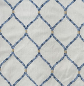 Batik Ivory Blue Multi by Norbar Designer Fabric PRISM SEAVIEW 52 COT/18 POLY/4 LIN/26 RAY 6 3/4"V - 4"H 52 - Swanky Fabrics -
