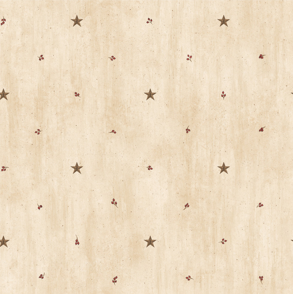 Marge Wheat Star Sprigs Toss Wallpaper by Chesapeake Borders By Chesapeake Covers about 56.4 square feet 20.5-in by 33-ft long roll Prepasted 20.5 - Fabric Carolina -