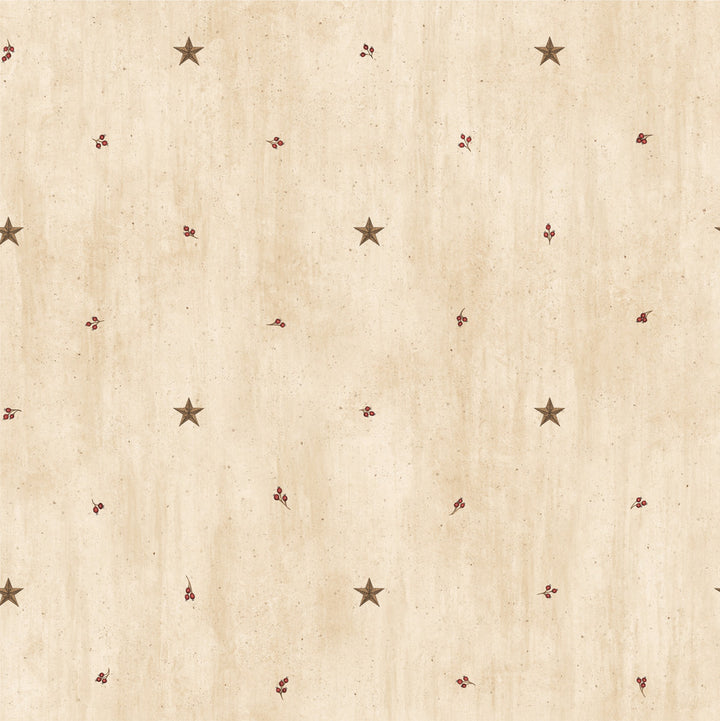 Marge Wheat Star Sprigs Toss Wallpaper by Chesapeake Borders By Chesapeake Covers about 56.4 square feet 20.5-in by 33-ft long roll Prepasted 20.5 - Fabric Carolina -