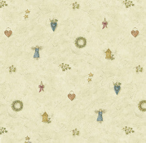 Mazy Blue Hearts Dolls Toss Wallpaper by Chesapeake