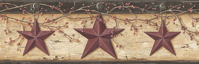 Graham Sand Rustic Star Trail Wallpaper by Chesapeake Borders By Chesapeake Covers about 7.5 square feet 6-in by 15-ft long roll Prepasted 0 - Fabric Carolina -