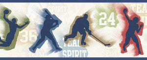 Seth Blue Sports Figures Toss Wallpaper by Chesapeake