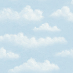 Fluff Blue Faux Puffy Clouds Wallpaper by Chesapeake