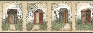 Fennel Wheat Outhouse Portrait Blocks Wallpaper by Chesapeake