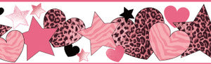 Diva Pink Cheetah Hearts Stars Wallpaper by Chesapeake