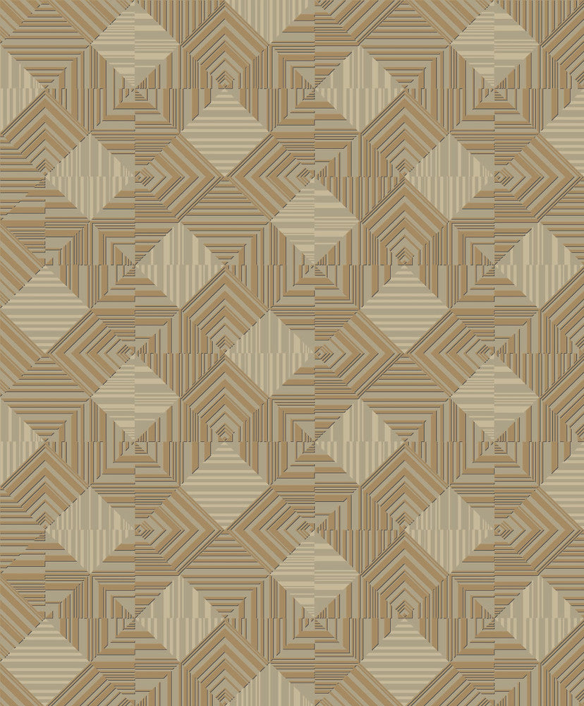 Grey & Putty Navajo Wallpaper by Antonina Vella Antonina Vella Mixed Metals Covers about 57.2 square feet 20.8-in by 33-ft long roll Unpasted 12.5 - Fabric Carolina -