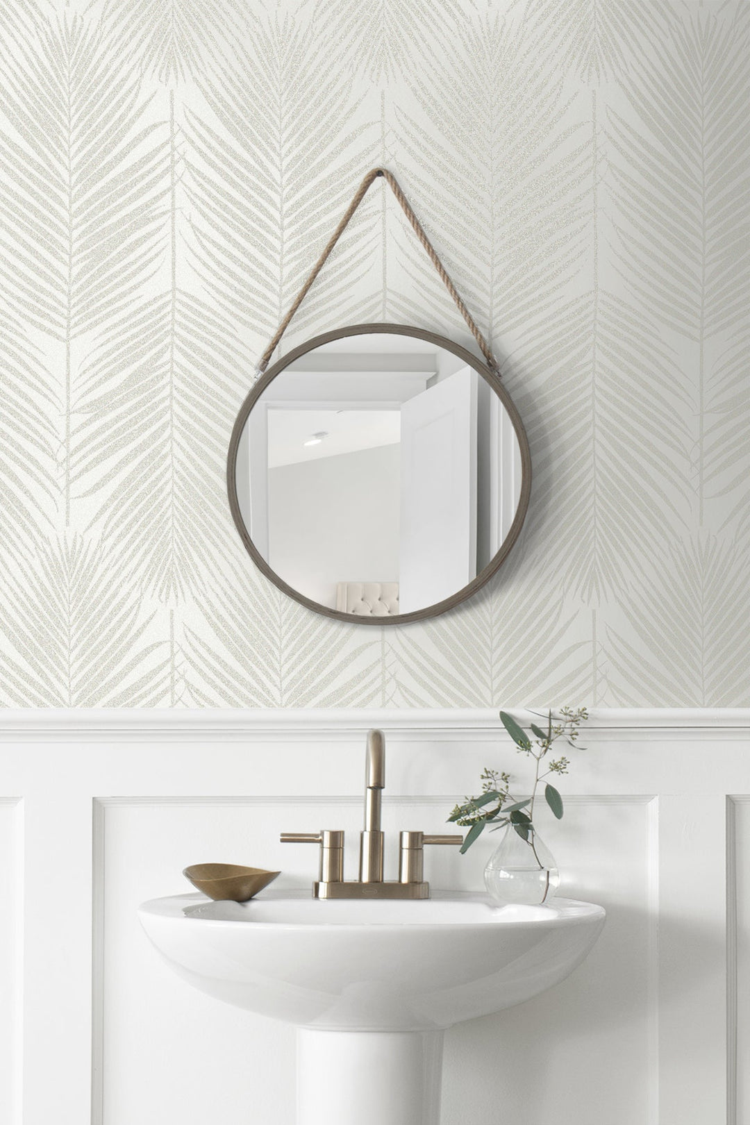 Persei Palm Chardonnay BD50000 by Seabrook Designs Designer Wallpaper