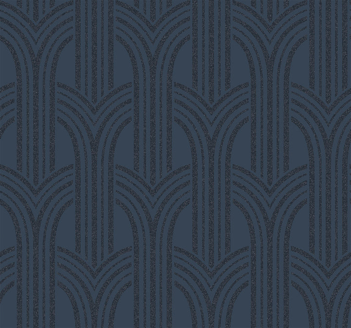 Déco Arches Blue Lustre by Seabrook Wallpaper Etten Beaded Netherlands 57.5 12.6" 20.9" - Fabric Carolina -
