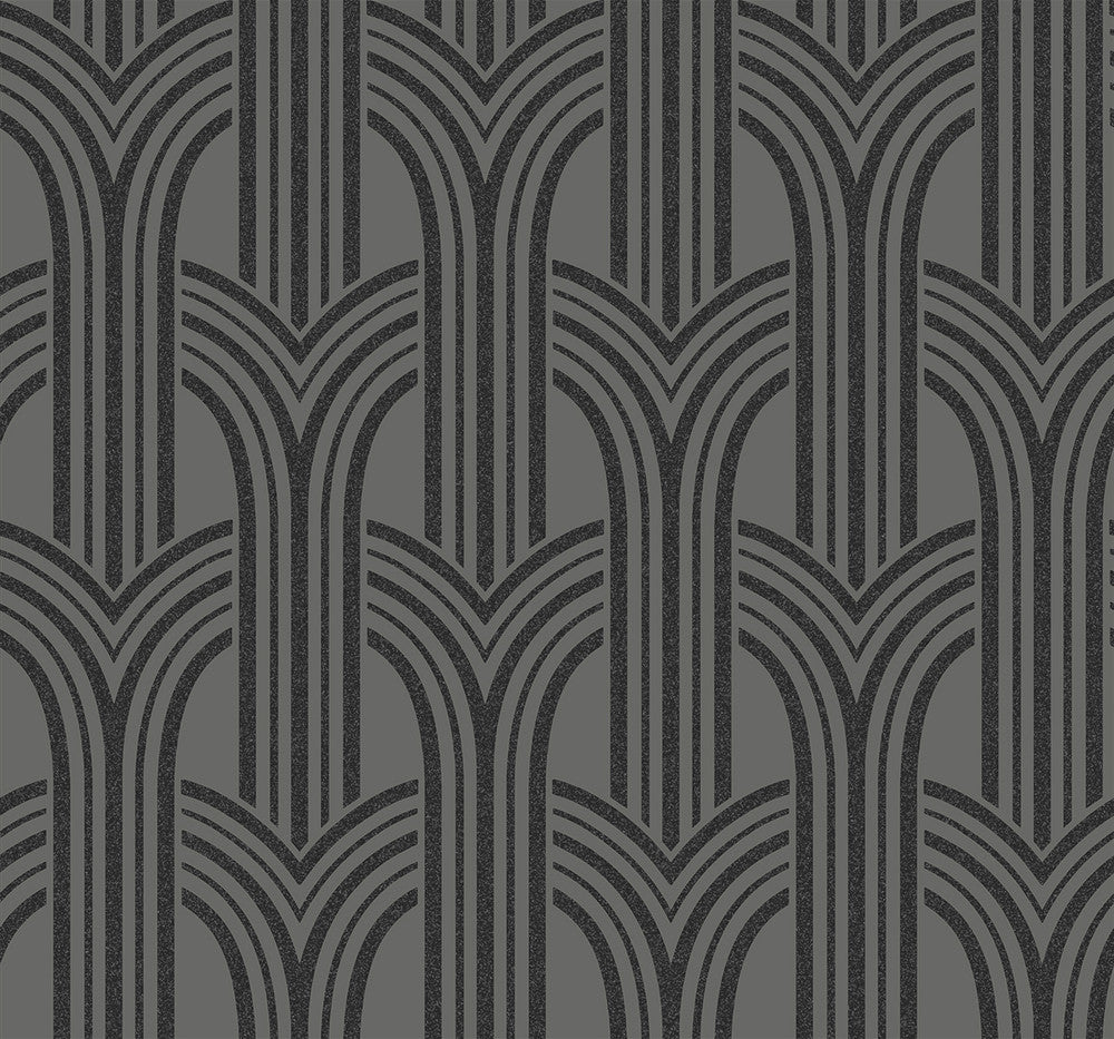 Déco Arches Pewter & Galaxy by Seabrook Wallpaper Etten Beaded Netherlands 57.5 12.6" 20.9" - Fabric Carolina -