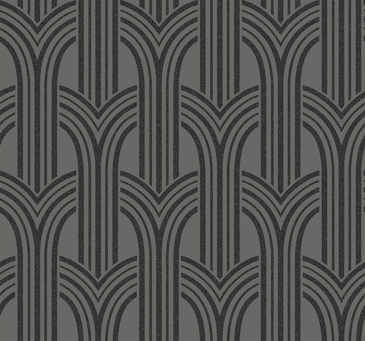 Déco Arches Pewter & Galaxy by Seabrook Wallpaper Etten Beaded Netherlands 57.5 12.6" 20.9" - Fabric Carolina -