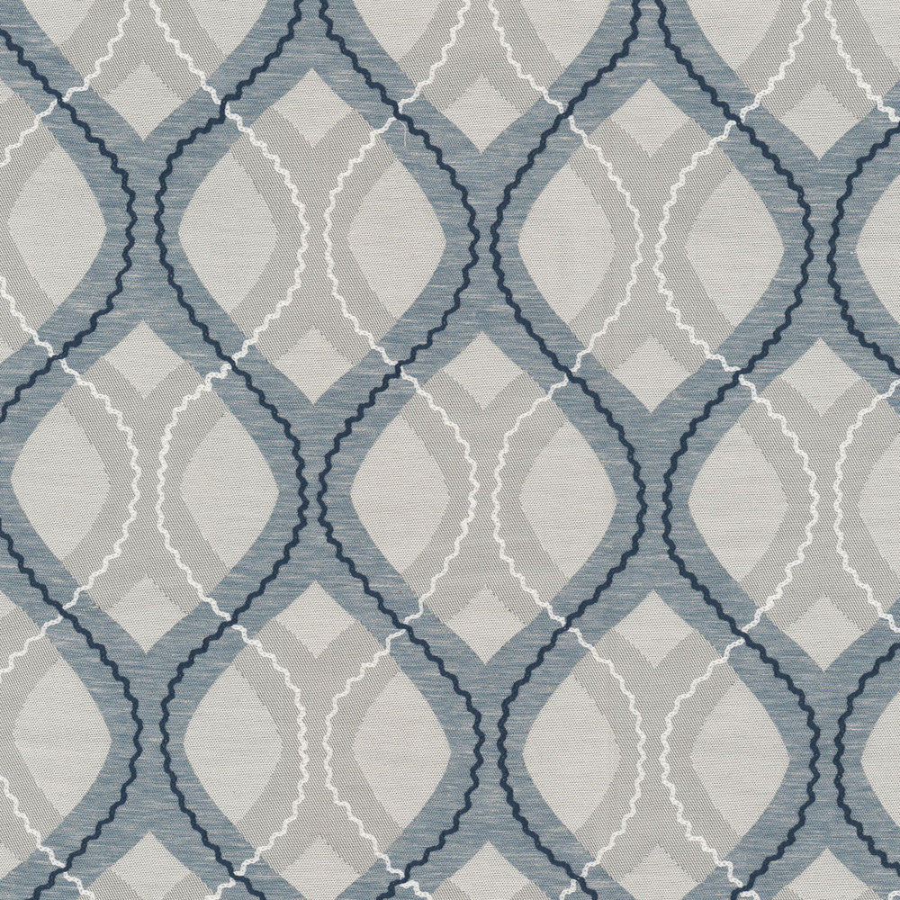 Begonia 1 Slate by Stout Designer Fabric RAINBOW LIBRARY HAZE/SKY 45%POL 40%SVI 15%COT INDIA Horizontal: 6.750 and Vertical: 10.000 54 in - Swanky Fabrics -