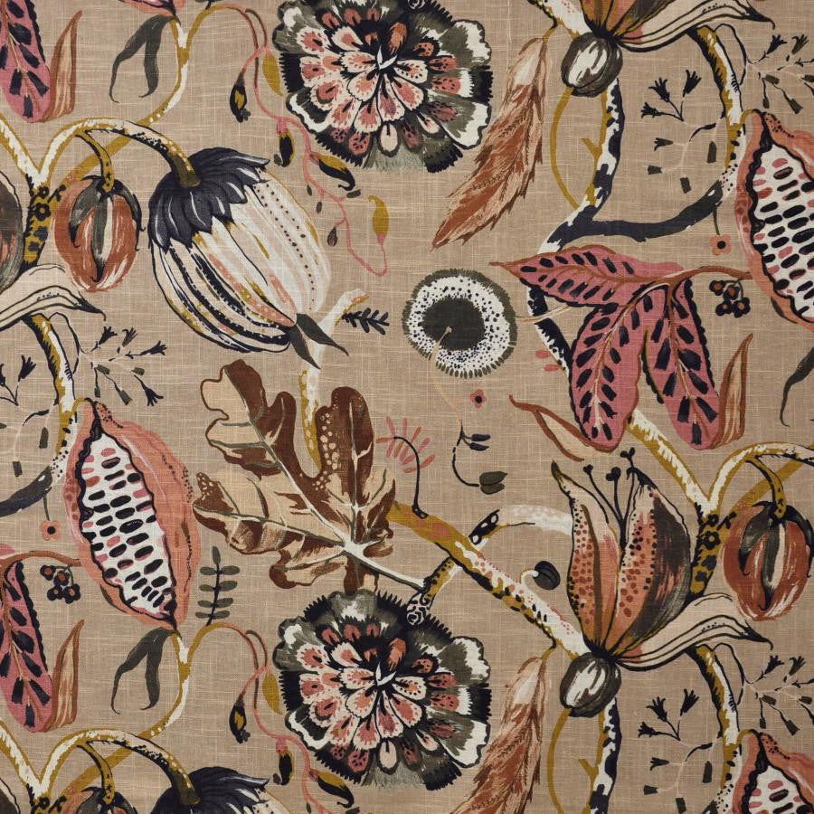 Beauregard # 705 Terracotta by Maxwell Designer Fabric Color Theory-Vol.Vii Lychee 55% LINEN 45% VISCOSE INDIA V-25.20" H-27" 53" - Swanky Fabrics -