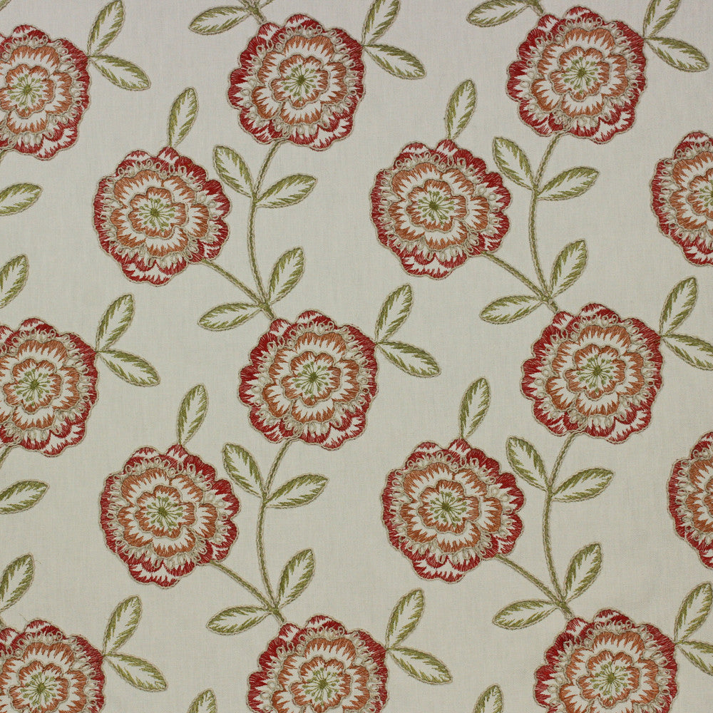 Bement Coral by Richloom Fabric See sample 50POLY,50COT BASE, 100POLY EMB, VIS/LIN EMBEL USA or Imported N/A </p><p>Repeat: V9.25" x H8.5" 56" - Fabric Carolina -