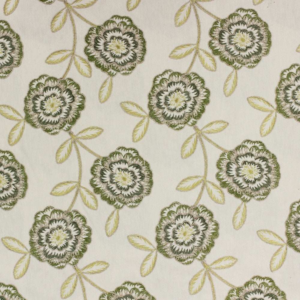 Bement Greenery by Richloom Fabric See sample 50POLY,50COT BASE, 100POLY EMB, VIS/LIN EMBEL USA or Imported N/A </p><p>Repeat: V9.25" x H8.5" 56" - Fabric Carolina -