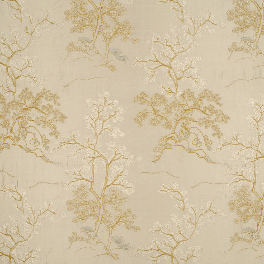 Oriental Tree Silver by G P & J Baker Fabric EMPEROR'S GARDEN RAYON - 50%;SILK - 50% India Horizontal: 25.61 and Vertical: 29.55 51.22 - Fabric Carolina -