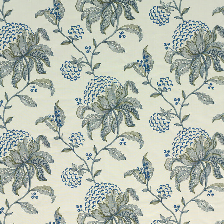 Silwood Indigo by G P & J Baker Fabric LARKHILL COTTON - 76%;RAYON - 21%;ZARI - 3% India Horizontal: 25.61 and Vertical: 14.972 51.22 - Fabric Carolina -