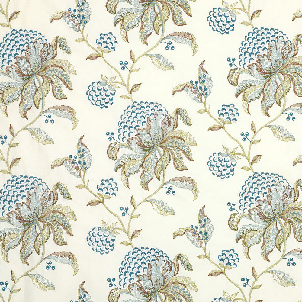 Silwood Teal/Green by G P & J Baker Fabric LARKHILL COTTON - 76%;RAYON - 21%;ZARI - 3% India Horizontal: 25.61 and Vertical: 14.972 51.22 - Fabric Carolina -