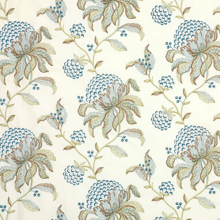 Silwood Teal/Green by G P & J Baker Fabric LARKHILL COTTON - 76%;RAYON - 21%;ZARI - 3% India - Horizontal: 25.61 and Vertical: 14.972 51.22 - Fabric Carolina -