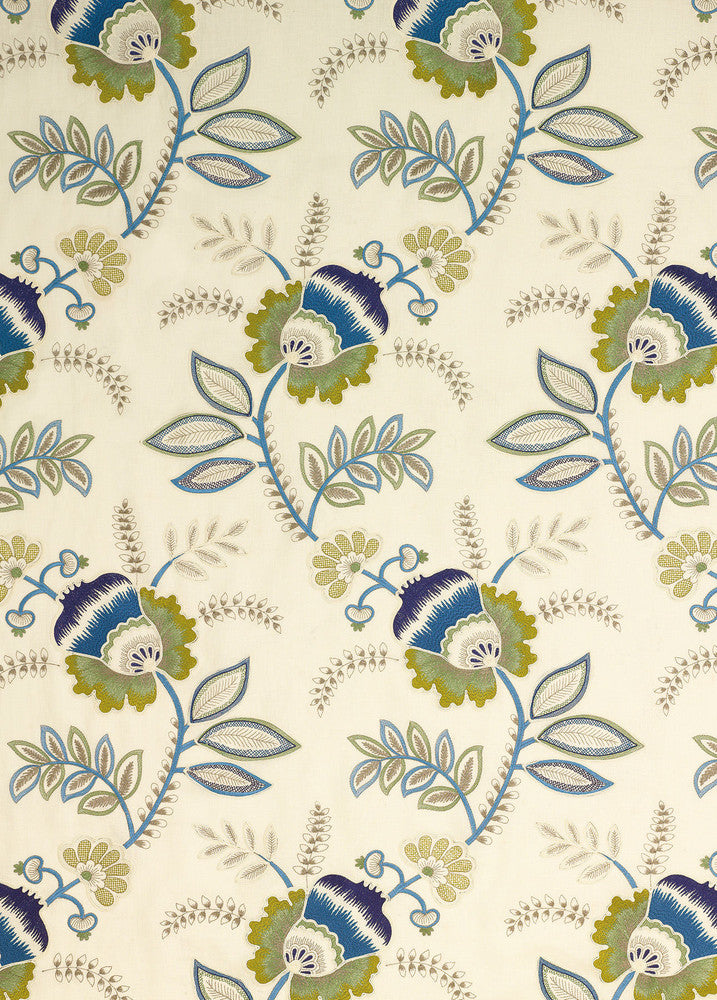 Somerford Indigo/Ivory by G P & J Baker Fabric LARKHILL LINEN - 65%;VISCOSE - 35% India - Horizontal: 17.336 and Vertical: 30.732 52.402 - Fabric Carolina -
