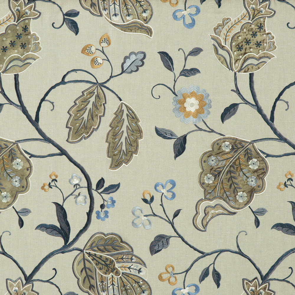 Calthorpe Indigo by G P & J Baker Fabric LANGDALE LINEN - 65%;VISCOSE - 35% India - Horizontal: 25.216 and Vertical: 29.944 50.432 - Fabric Carolina -