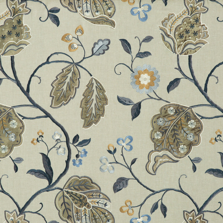 Calthorpe Indigo by G P & J Baker Fabric LANGDALE LINEN - 65%;VISCOSE - 35% India - Horizontal: 25.216 and Vertical: 29.944 50.432 - Fabric Carolina -