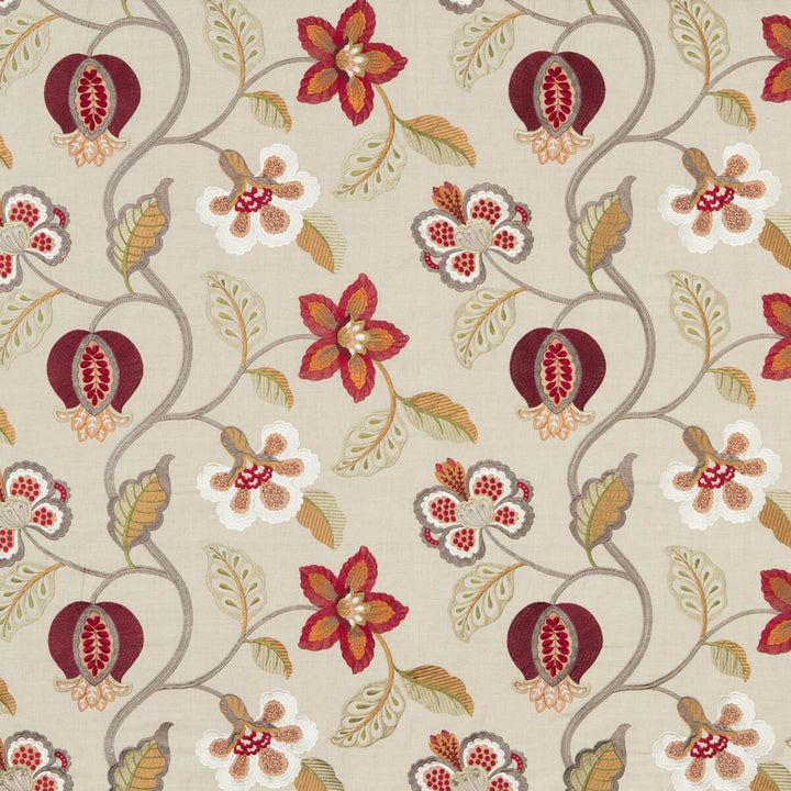 Elvaston Red/Ivory by G P & J Baker Fabric LANGDALE LINEN - 35%;VISCOSE - 35%;COTTON - 30% India Horizontal: 25.216 and Vertical: 14.972 50.432 - Fabric Carolina -
