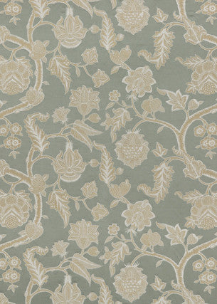 Kelway Aqua/Stone by G P & J Baker Fabric COSMOPOLITAN LINEN - 55%;SILK - 23%;POLYESTER - 22% India - Horizontal: 26.989 and Vertical: 18.124 53.978 - Fabric Carolina -