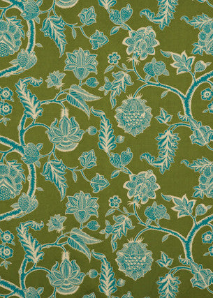 Kelway Moss/Teal by G P & J Baker Fabric COSMOPOLITAN LINEN - 55%;SILK - 23%;POLYESTER - 22% India - Horizontal: 26.989 and Vertical: 18.124 53.978 - Fabric Carolina -