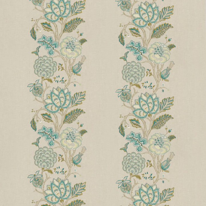 Berenike Peacock by G P & J Baker Fabric EAST TO WEST POLYESTER - 61%;COTTON - 23%;VISCOSE - 16% India - Horizontal: 24.822 and Vertical: 25.216 49.644 - Fabric Carolina -
