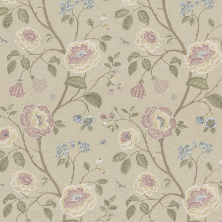 Lillington Blush by G P & J Baker Fabric KESWICK EMBROIDERIES LINEN - 40%;COTTON - 30%;VISCOSE - 30% India Horizontal: 25.216 and Vertical: 29.944 50.432 - Fabric Carolina -
