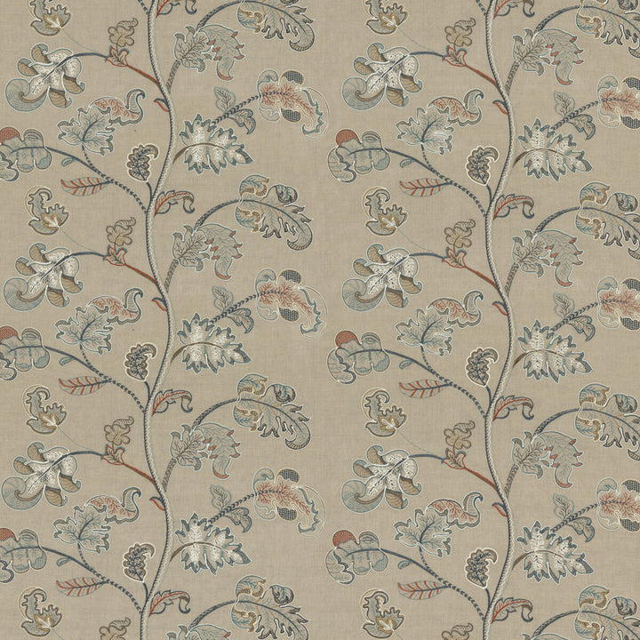 Alderwood Teal by G P & J Baker Fabric KESWICK EMBROIDERIES LINEN - 65%;RAYON - 35% India Horizontal: 26.004 and Vertical: 15.76 52.008 - Fabric Carolina -