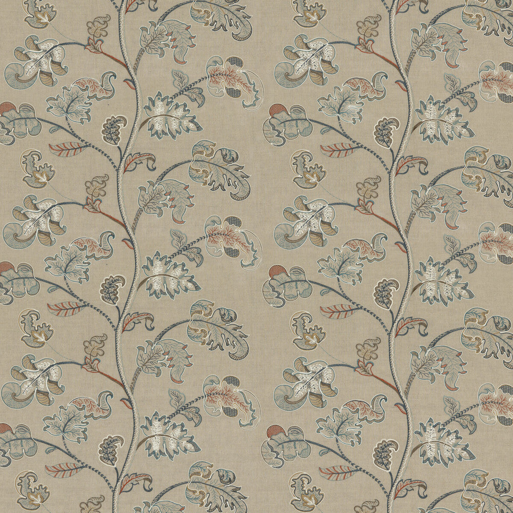 Alderwood Teal by G P & J Baker Fabric KESWICK EMBROIDERIES LINEN - 65%;RAYON - 35% India - Horizontal: 26.004 and Vertical: 15.76 52.008 - Fabric Carolina -