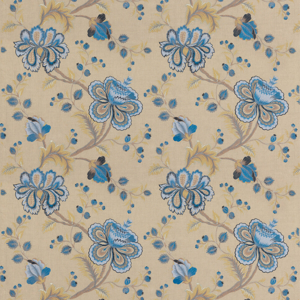 Elvington Indigo by G P & J Baker Fabric ARTISAN II LINEN - 66%;POLYESTER - 20%;VISCOSE - 14% India - Horizontal: 25.61 and Vertical: 25.61 51.22 - Fabric Carolina -