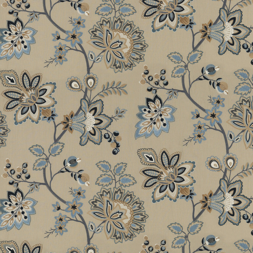 Burford Embroidery Blue by G P & J Baker Fabric G P & J Baker Fabric Burford Embroidery BlueFabric PORTOBELLO LINEN - 50%;POLYESTER - 41%;VISCOSE - 9% India </p><p>Repeat: H: 49.644, V: 30.338 49.644 - Fabric Carolina -