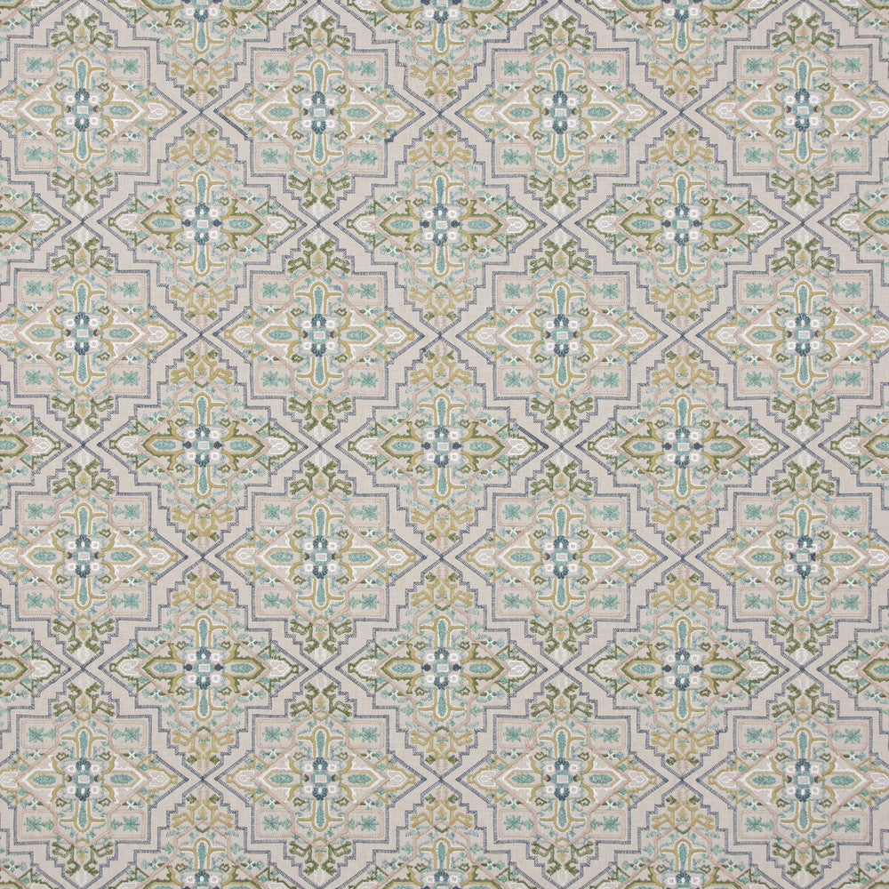 Benaki Aqua by G P & J Baker Fabric CASPIAN LINEN - 60%;POLYESTER - 24%;VISCOSE - 16% India Horizontal: 12.411 and Vertical: 7.486 49.644 - Fabric Carolina -