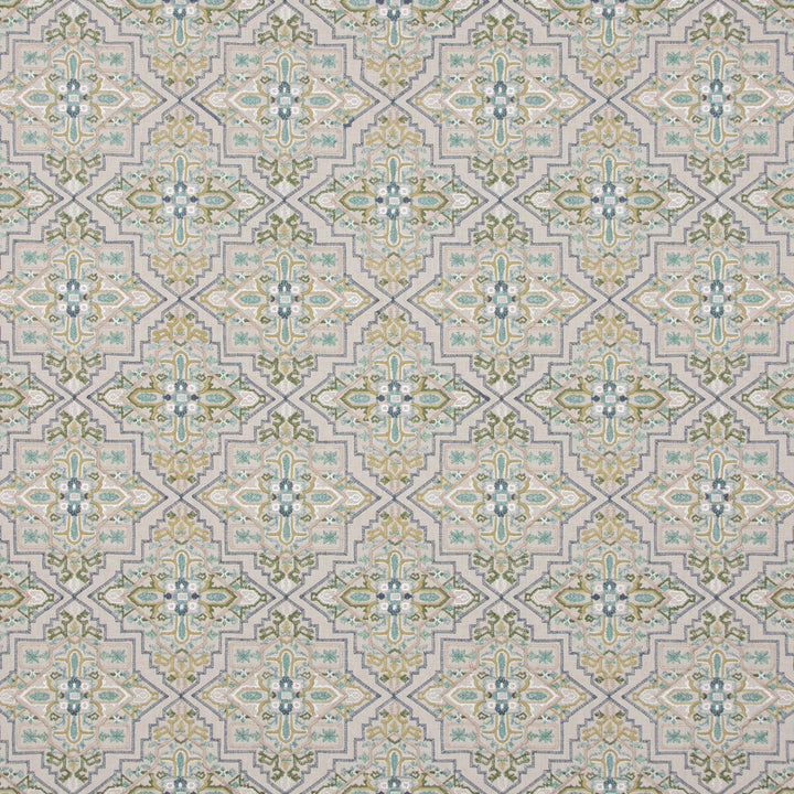 Benaki Aqua by G P & J Baker Fabric CASPIAN LINEN - 60%;POLYESTER - 24%;VISCOSE - 16% India Horizontal: 12.411 and Vertical: 7.486 49.644 - Fabric Carolina -