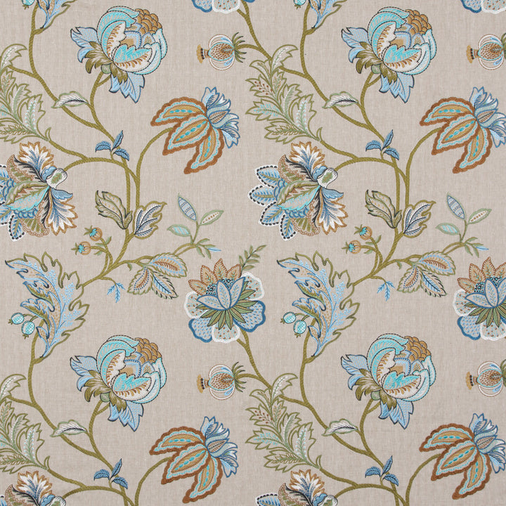 Agra Teal by G P & J Baker Fabric G P & J Baker Fabric Agra TealFabric CASPIAN VISCOSE - 60%;LINEN - 26%;RAYON - 14% India </p><p>Repeat: H: 25.216, V: 30.338 50.432 - Fabric Carolina -