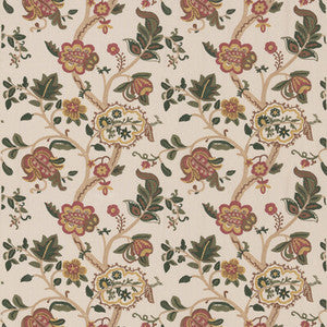 Chewton Rose/Green BF11022.1.0 by G P & J Baker Fabric