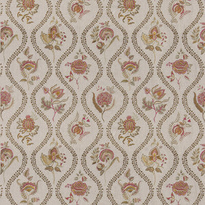 Burford Embroidery Red/Bronze BF11025.3.0 by G P & J Baker Fabric