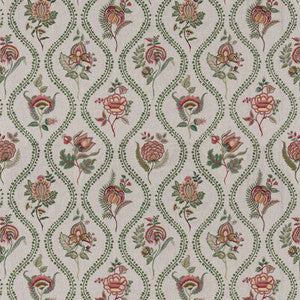 Burford Embroidery Emerald/Red BF11025.5.0 by G P & J Baker Fabric
