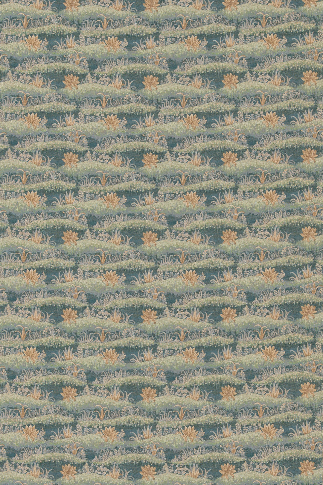 Garden Tapestry - Teal By G P & J Baker Fabric