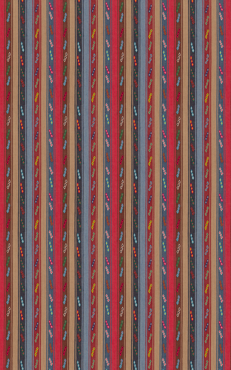 Tip Toe - Crimson/Blue By G P & J Baker Fabric