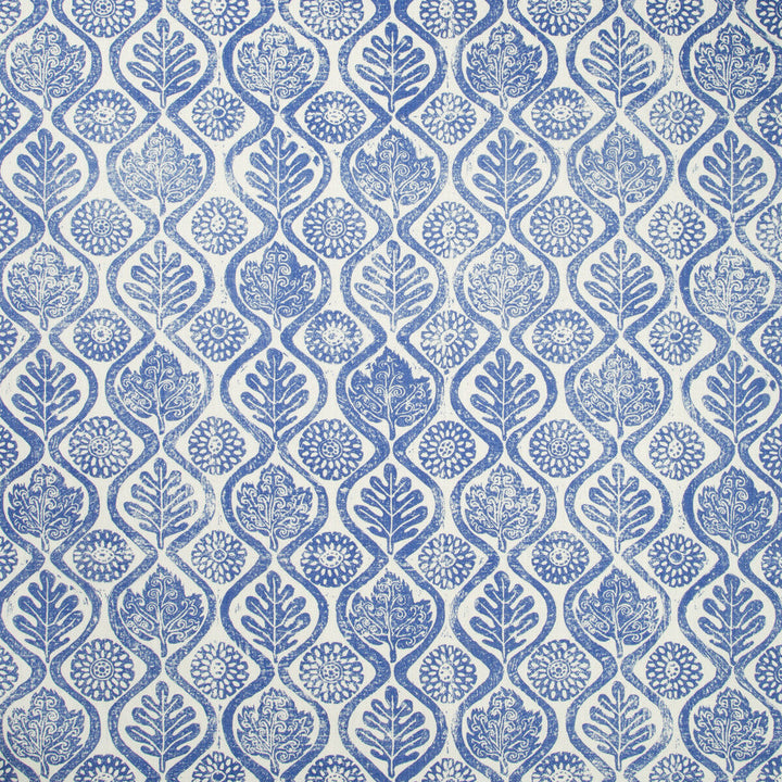 Oakleaves Azure by Lee Jofa Designer Fabric BLITHFIELD LINEN - 100% United Kingdom HEAVY Horizontal: 44 and Vertical: 31.75 51 - Swanky Fabrics -