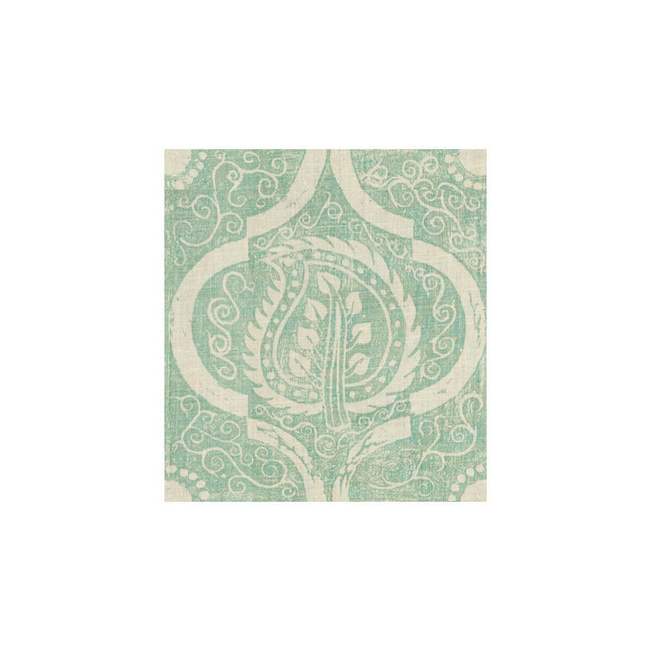 Persian Leaf Aqua by Lee Jofa Designer Fabric BLITHFIELD LINEN - 100% United Kingdom Horizontal: 21 and Vertical: 23 53.5 - Swanky Fabrics -