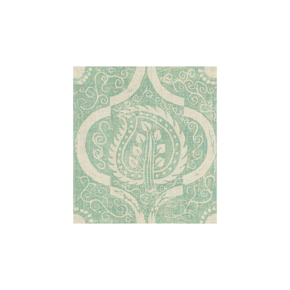 Persian Leaf Aqua by Lee Jofa Fabric BLITHFIELD LINEN - 100% United Kingdom - Horizontal: 21 and Vertical: 23 53.5 - Fabric Carolina -