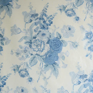 Grenville Glazed Chintz Blue by Lee Jofa Fabric